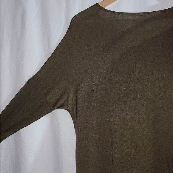 Azules Olive Green Long Sleeve Tunic Dress Shirt Size S - Picture 6 of 7